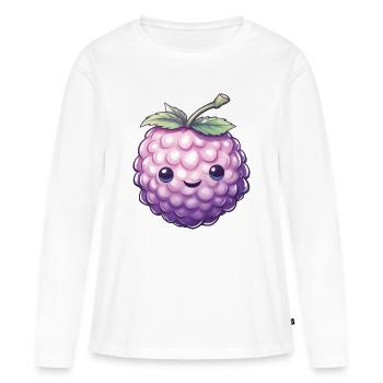 Motif de mûres Baies Costume de Carnaval - T-shirt manches longues Premium bio Femme - blanc - Devant - Julia (174cm)