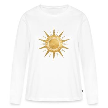 Énergie solaire dorée - T-shirt manches longues Premium bio Femme - blanc - Devant - Julia (174cm)