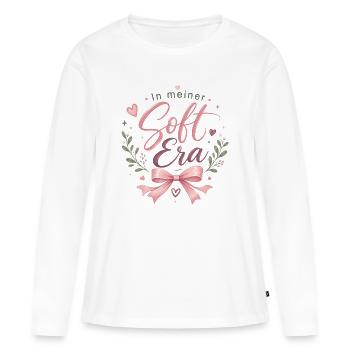 In meiner Soft Era – rosa Script - Frauen Premium Bio Langarmshirt - Weiß - Vorne - Julia (174cm)