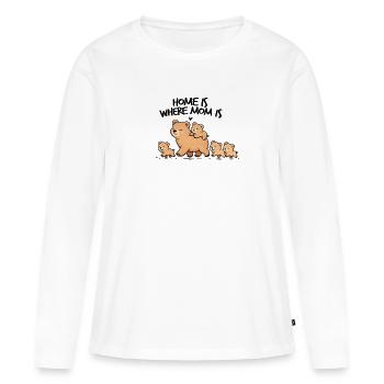 La maison, c’est là où est maman – la famille des ours - T-shirt manches longues Premium bio Femme - blanc - Devant - Julia (174cm)