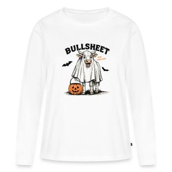 Vache drôle Halloween T Gardien de Zoo Fermier Hall - T-shirt manches longues Premium bio Femme - blanc - Devant - Julia (174cm)