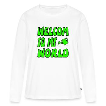 Jardin - T-shirt manches longues Premium bio Femme - blanc - Devant - Julia (174cm)