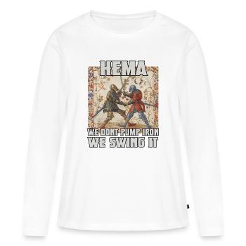 Renaissance de l’escrime à l’épée longue de HEMA Fanatics - T-shirt manches longues Premium bio Femme - blanc - Devant - Julia (174cm)