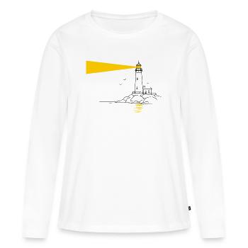 phare - T-shirt manches longues Premium bio Femme - blanc - Devant - Julia (174cm)