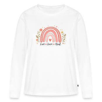 Un cadeau de thérapeute arc-en-ciel pour un professionnel de santé - T-shirt manches longues Premium bio Femme - blanc - Devant - Julia (174cm)