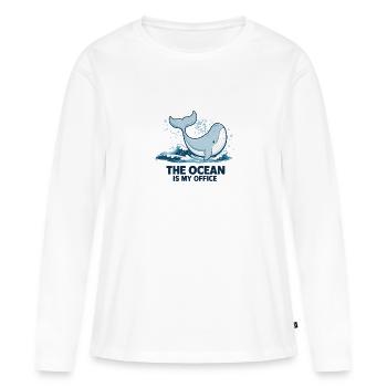 Un cadeau de biologiste marin pour l’amoureux des océans - T-shirt manches longues Premium bio Femme - blanc - Devant - Julia (174cm)