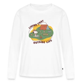 Peanuts Camping Living That Outside Life - Women's Premium Organic Long Sleeve Shirt - white - Front - Julia (174cm)