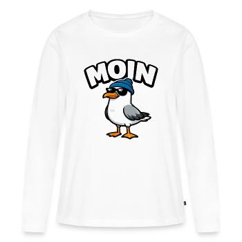 Moin Seagull - T-shirt manches longues Premium bio Femme - blanc - Devant - Julia (174cm)