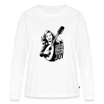 Mandoline Double Cordes Double Joy Madoliniste - T-shirt manches longues Premium bio Femme - blanc - Devant - Julia (174cm)