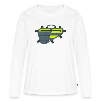 Icône du sac de cadre de vélo - T-shirt manches longues Premium bio Femme - blanc - Devant - Julia (174cm)