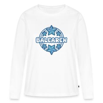 Reise Balearen - Frauen Premium Bio Langarmshirt - Weiß - Vorne - Julia (174cm)