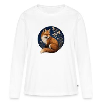 Renard Red Fox Vulpes vulpes - T-shirt manches longues Premium bio Femme - blanc - Devant - Julia (174cm)