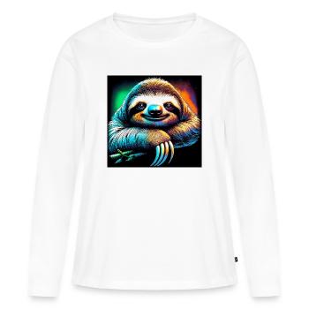 paresse - T-shirt manches longues Premium bio Femme - blanc - Devant - Julia (174cm)