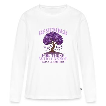 Pour tous ceux qui ne peuvent pas mettre fin à Alzheimer. - T-shirt manches longues Premium bio Femme - blanc - Devant - Julia (174cm)