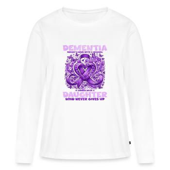Fille d’une patiente atteinte de démence - T-shirt manches longues Premium bio Femme - blanc - Devant - Julia (174cm)