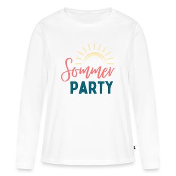 Logo Sunbeam de la fête d’été - T-shirt manches longues Premium bio Femme - blanc - Devant - Julia (174cm)