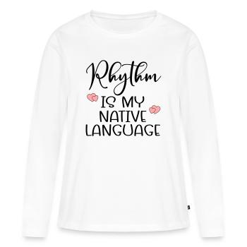 Langage de la danse rythmique - T-shirt manches longues Premium bio Femme - blanc - Devant - Julia (174cm)