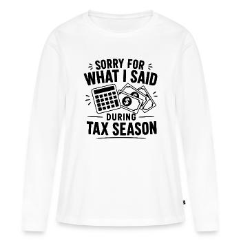Don d’expert-comptable fiscal pour un professionnel CPA - T-shirt manches longues Premium bio Femme - blanc - Devant - Julia (174cm)