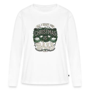 Bar de Noël - T-shirt manches longues Premium bio Femme - blanc - Devant - Julia (174cm)