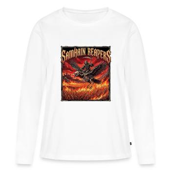 Heavy Metal Halloween - T-shirt manches longues Premium bio Femme - blanc - Devant - Julia (174cm)