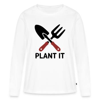 Garden Tool Plant It Logo - Women's Premium Organic Long Sleeve Shirt - white - Front - Julia (174cm)