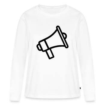 mégaphone - T-shirt manches longues Premium bio Femme - blanc - Devant - Julia (174cm)