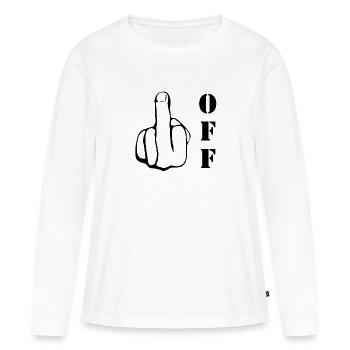 Fuck off - Women's Premium Organic Long Sleeve Shirt - white - Front - Julia (174cm)