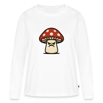 Streetwear Champignon en colère - T-shirt manches longues Premium bio Femme - blanc - Devant - Julia (174cm)