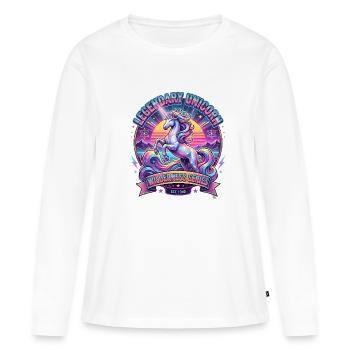 Licorne Mythique - T-shirt manches longues Premium bio Femme - blanc - Devant - Julia (174cm)