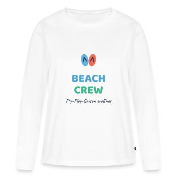 Beach Crew mit Flip-Flops - Frauen Premium Bio Langarmshirt - Weiß - Vorne - Julia (174cm)