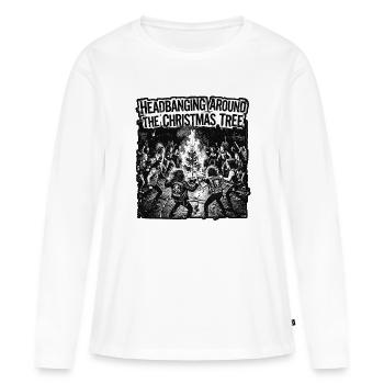 Headbanger de Noël - T-shirt manches longues Premium bio Femme - blanc - Devant - Julia (174cm)