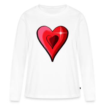 Double shine core - Women's Premium Organic Long Sleeve Shirt - white - Front - Julia (174cm)
