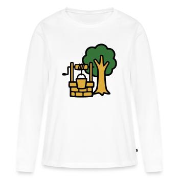 Draw Fountain Village Logo - Women's Premium Organic Long Sleeve Shirt - white - Front - Julia (174cm)