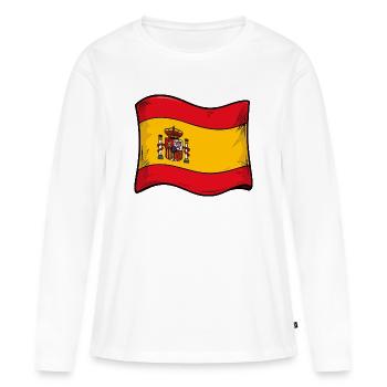 Style de dessin animé du drapeau espagnol - T-shirt manches longues Premium bio Femme - blanc - Devant - Julia (174cm)