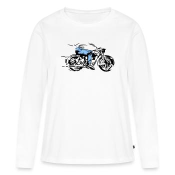 cycliste - T-shirt manches longues Premium bio Femme - blanc - Devant - Julia (174cm)