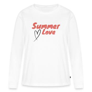 Summer Love Script Heart Positive Summer Energy - Women's Premium Organic Long Sleeve Shirt - white - Front - Julia (174cm)