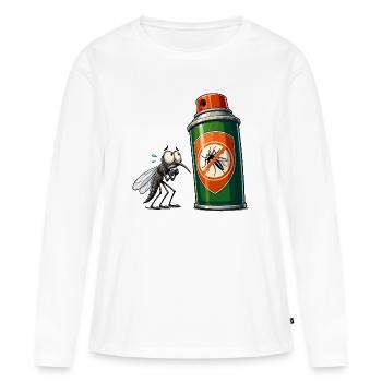 Moustiques vs Bombe aérosolière - T-shirt manches longues Premium bio Femme - blanc - Devant - Julia (174cm)