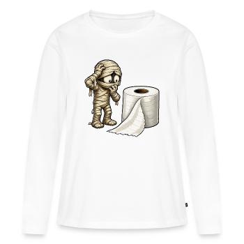 La momie et le dessin animé en papier toilette - T-shirt manches longues Premium bio Femme - blanc - Devant - Julia (174cm)
