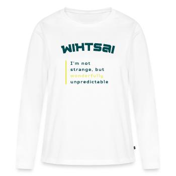 WIHTSAI | Wonderfully unpredictable - Women's Premium Organic Long Sleeve Shirt - white - Front - Julia (174cm)