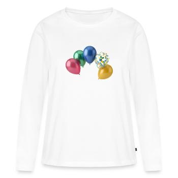 Ballons colorés - T-shirt manches longues Premium bio Femme - blanc - Devant - Julia (174cm)