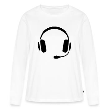 Headphone headset gift - Women's Premium Organic Long Sleeve Shirt - white - Front - Julia (174cm)