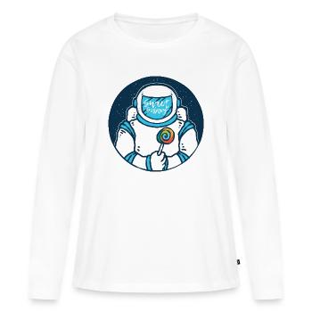 Süßer Galaxie-Astronaut - Frauen Premium Bio Langarmshirt - Weiß - Vorne - Julia (174cm)