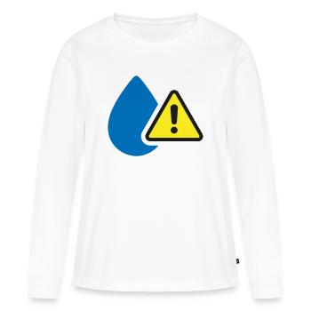 Avertissement de fuite d’eau Symbole d’humidité icône solide - T-shirt manches longues Premium bio Femme - blanc - Devant - Julia (174cm)