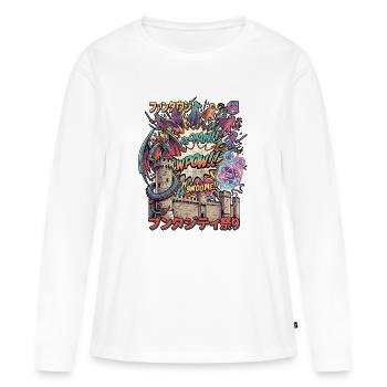 Gamer Festival Retro - Frauen Premium Bio Langarmshirt - Weiß - Vorne - Julia (174cm)