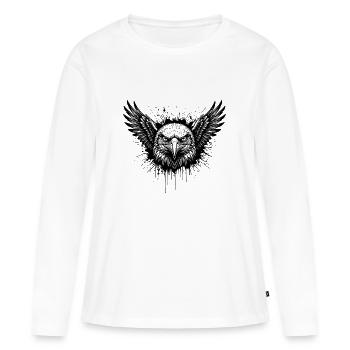 Aigle Majestueux Splash Tattoo - T-shirt manches longues Premium bio Femme - blanc - Devant - Julia (174cm)
