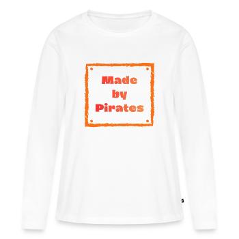Fabriqué par des pirates - T-shirt manches longues Premium bio Femme - blanc - Devant - Julia (174cm)