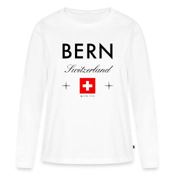 Berne Suisse coordonne un souvenir de voyage - T-shirt manches longues Premium bio Femme - blanc - Devant - Julia (174cm)