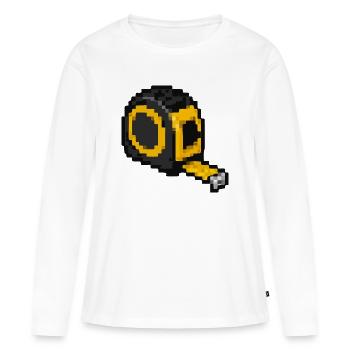 Pixels du ruban à mesurer - T-shirt manches longues Premium bio Femme - blanc - Devant - Julia (174cm)