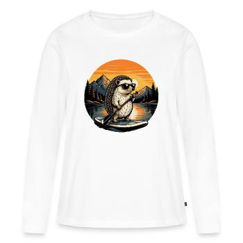 Hedgehog SUP Paddleboard Board Stand Up Paddle - T-shirt manches longues Premium bio Femme - blanc - Devant - Julia (174cm)