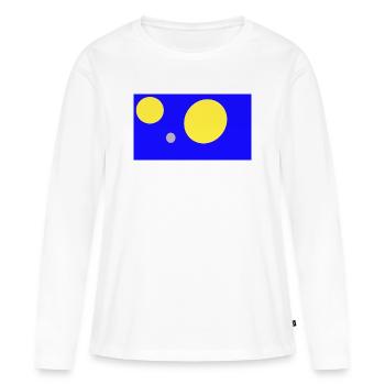 Blue Geometry Triple: Circles - Women's Premium Organic Long Sleeve Shirt - white - Front - Julia (174cm)